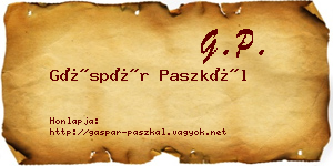 Gáspár Paszkál névjegykártya
